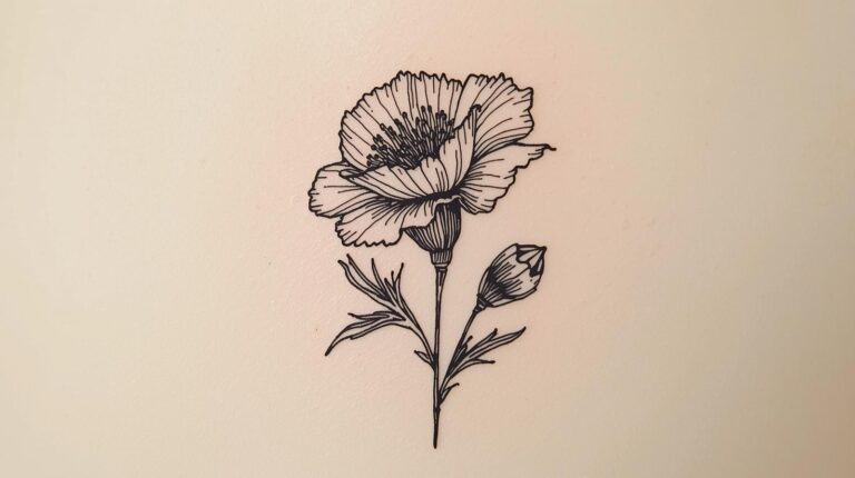 January Birth Flower Tattoo